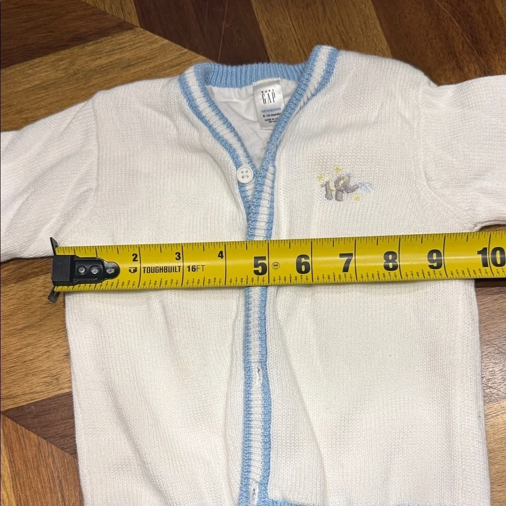 Baby GAP White Sweater with Blue Trim cardigan
